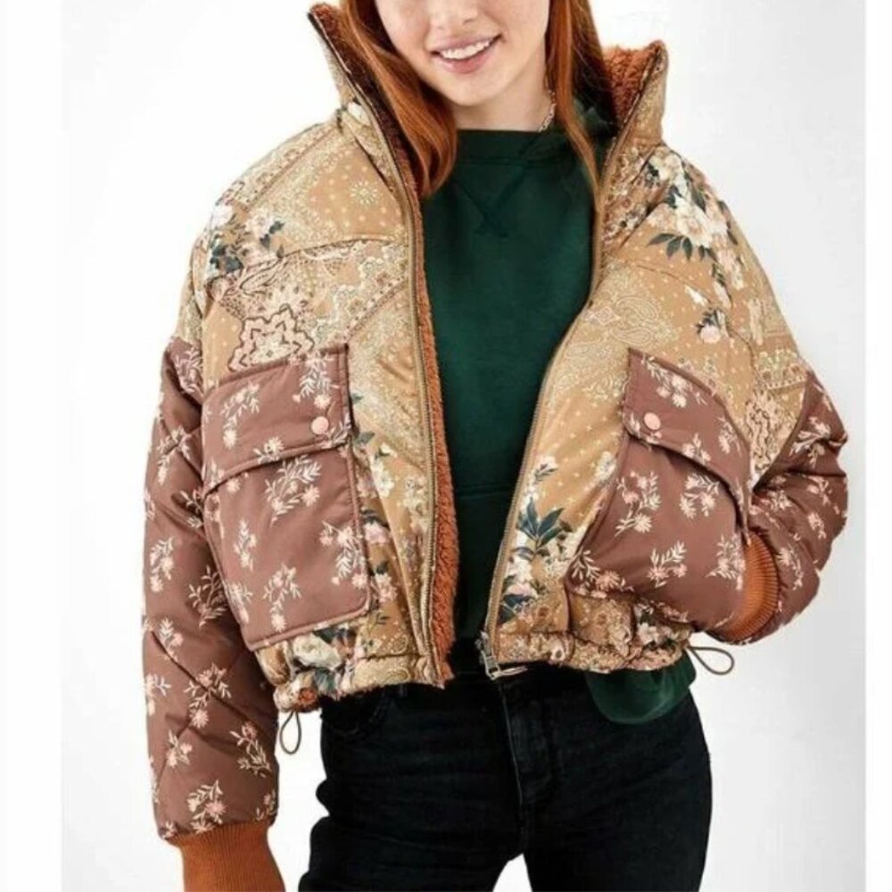 American Eagle Reversible Winter Puffer Coat Jack… - image 1